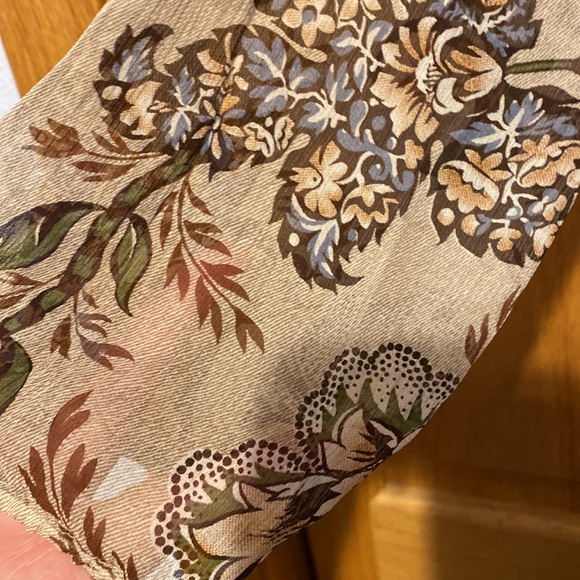 Pendleton 100% silk faux wrap floral dress semi shear shelves size 18 petite - Picture 4 of 11